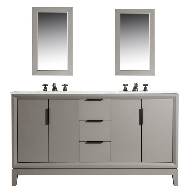 Tappahannock 60" Double Bathroom Vanity Set with Mirror AllModern